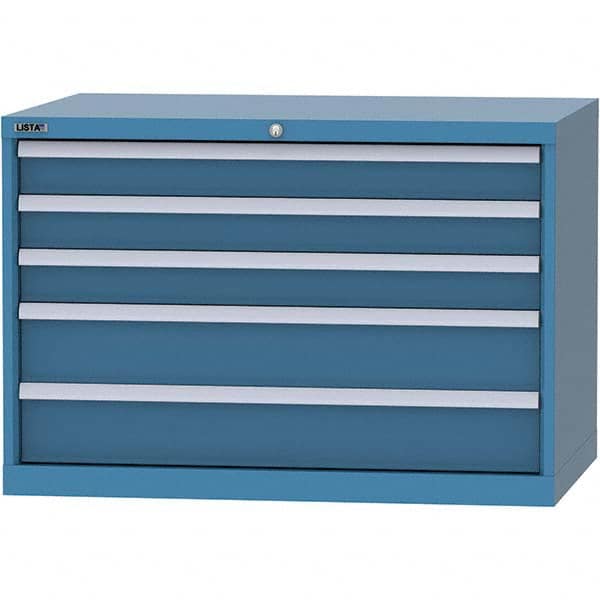 LISTA - 5 Drawer, 84 Compartment Bright Blue Steel Modular Storage Cabinet - Apex Tool & Supply