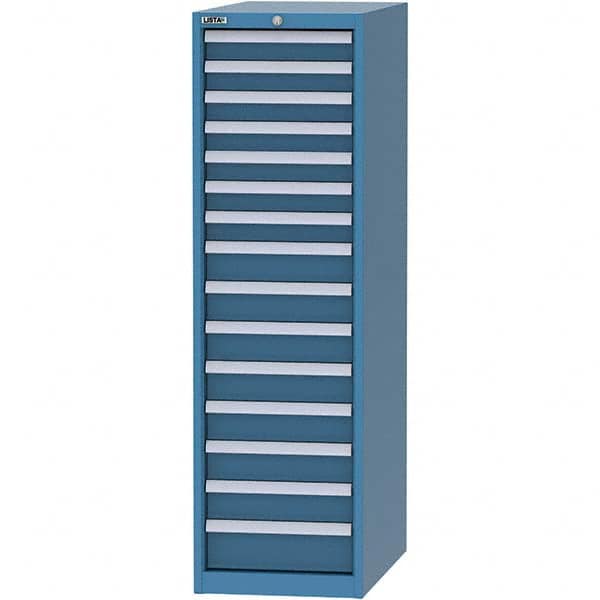LISTA - 15 Drawer, 45 Compartment Bright Blue Steel Modular Storage Cabinet - Apex Tool & Supply