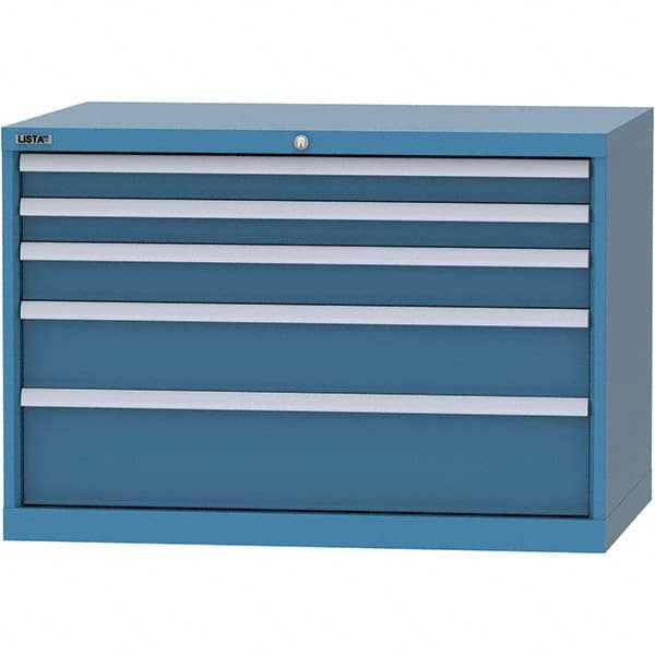 LISTA - 5 Drawer, 84 Compartment Bright Blue Steel Modular Storage Cabinet - Apex Tool & Supply