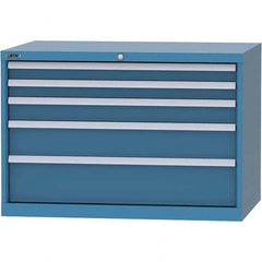 LISTA - 5 Drawer, 84 Compartment Bright Blue Steel Modular Storage Cabinet - Apex Tool & Supply