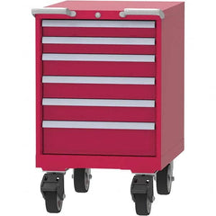 LISTA - 6 Drawer, 99 Compartment Red Steel Modular Storage Cabinet - Apex Tool & Supply