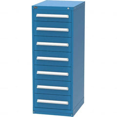 Vidmar - 7 Drawer, 45 Compartment Bright Blue Steel Modular Storage Cabinet - Apex Tool & Supply