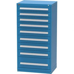 Vidmar - 9 Drawer, 45 Compartment Bright Blue Steel Modular Storage Cabinet - Apex Tool & Supply