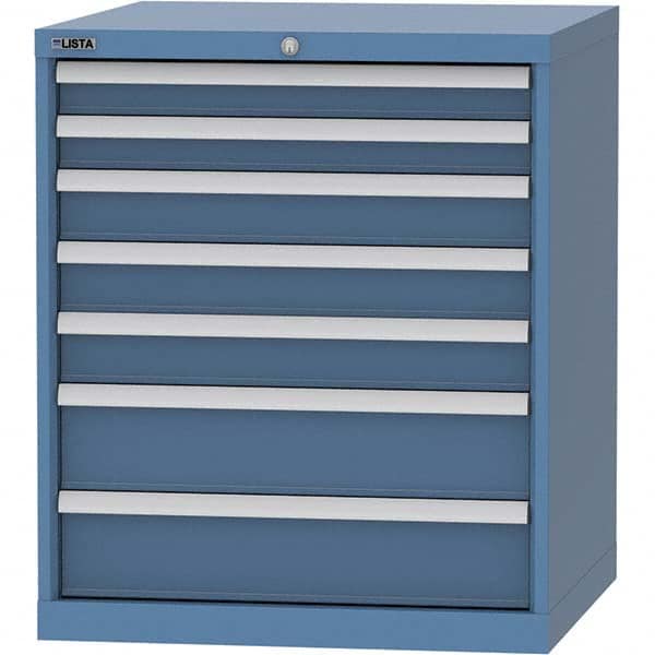LISTA - 7 Drawer, 45 Compartment Bright Blue Steel Modular Storage Cabinet - Apex Tool & Supply
