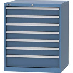 LISTA - 7 Drawer, 45 Compartment Bright Blue Steel Modular Storage Cabinet - Apex Tool & Supply