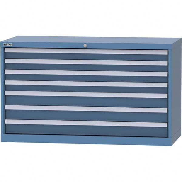 LISTA - 7 Drawer, 99 Compartment Bright Blue Steel Modular Storage Cabinet - Apex Tool & Supply