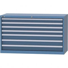 LISTA - 7 Drawer, 99 Compartment Bright Blue Steel Modular Storage Cabinet - Apex Tool & Supply