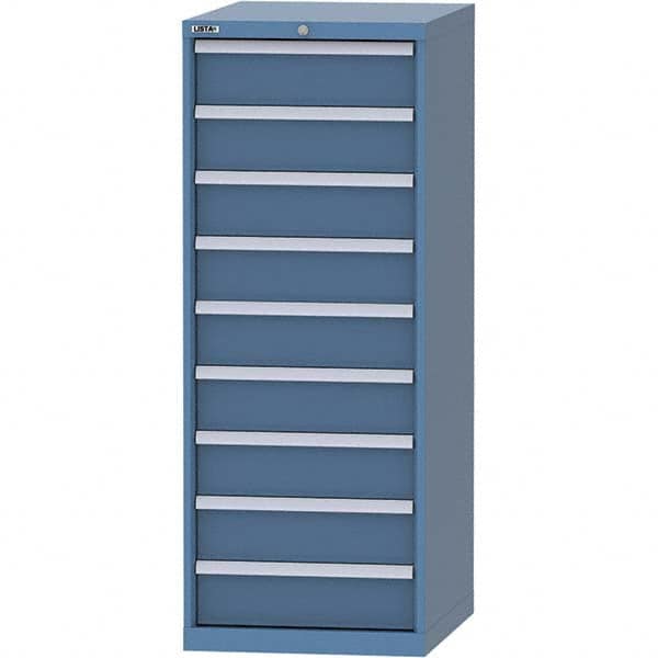 LISTA - 9 Drawer, 99 Compartment Bright Blue Steel Modular Storage Cabinet - Apex Tool & Supply