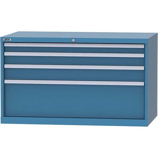 LISTA - 4 Drawer, 99 Compartment Bright Blue Steel Modular Storage Cabinet - Apex Tool & Supply