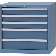 LISTA - 5 Drawer, 45 Compartment Bright Blue Steel Modular Storage Cabinet - Apex Tool & Supply