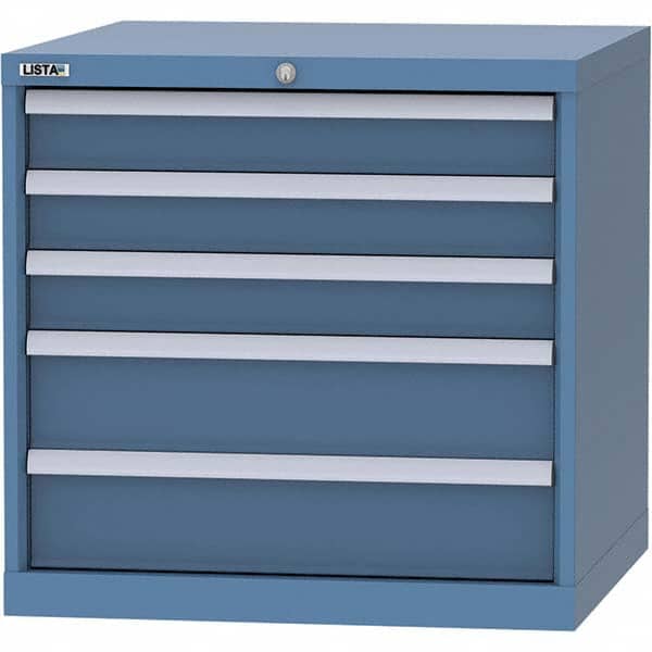 LISTA - 5 Drawer, 45 Compartment Red Steel Modular Storage Cabinet - Apex Tool & Supply