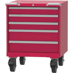 LISTA - 5 Drawer, 45 Compartment Red Steel Modular Storage Cabinet - Apex Tool & Supply