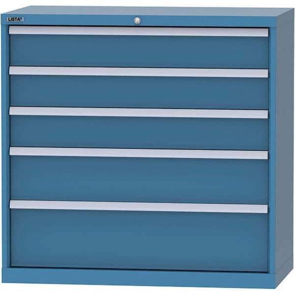 LISTA - 4 Drawer, 84 Compartment Bright Blue Steel Modular Storage Cabinet - Apex Tool & Supply