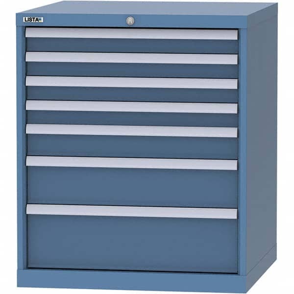 LISTA - 7 Drawer, 45 Compartment Bright Blue Steel Modular Storage Cabinet - Apex Tool & Supply