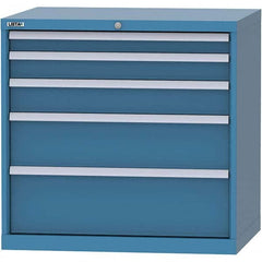 LISTA - 5 Drawer, 84 Compartment Bright Blue Steel Modular Storage Cabinet - Apex Tool & Supply
