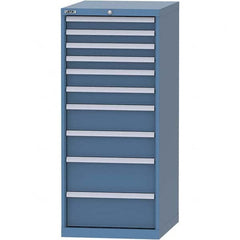LISTA - 10 Drawer, 99 Compartment Bright Blue Steel Modular Storage Cabinet - Apex Tool & Supply