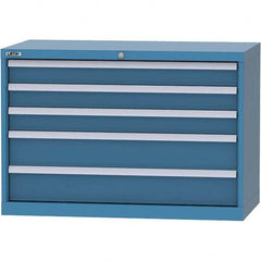 LISTA - 5 Drawer, 84 Compartment Bright Blue Steel Modular Storage Cabinet - Apex Tool & Supply