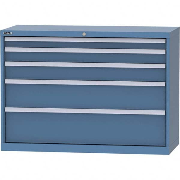 LISTA - 5 Drawer, 99 Compartment Bright Blue Steel Modular Storage Cabinet - Apex Tool & Supply