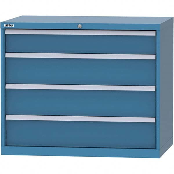 LISTA - 4 Drawer, 99 Compartment Bright Blue Steel Modular Storage Cabinet - Apex Tool & Supply