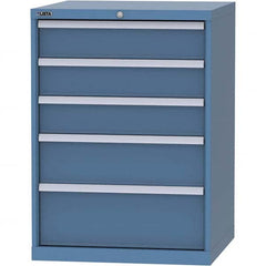 LISTA - 5 Drawer, 45 Compartment Bright Blue Steel Modular Storage Cabinet - Apex Tool & Supply