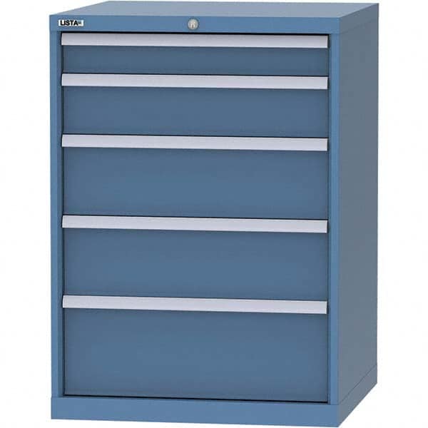 LISTA - 5 Drawer, 45 Compartment Bright Blue Steel Modular Storage Cabinet - Apex Tool & Supply