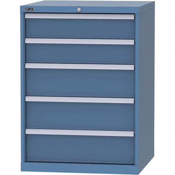 LISTA - 5 Drawer, 45 Compartment Bright Blue Steel Modular Storage Cabinet - Apex Tool & Supply