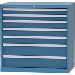 LISTA - 7 Drawer, 84 Compartment Bright Blue Steel Modular Storage Cabinet - Apex Tool & Supply