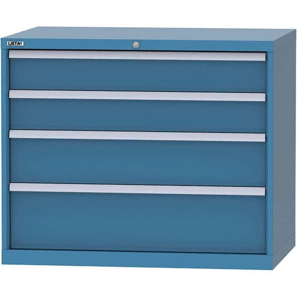 LISTA - 4 Drawer, 84 Compartment Bright Blue Steel Modular Storage Cabinet - Apex Tool & Supply