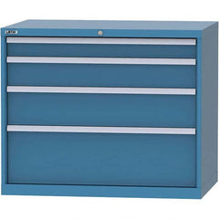 LISTA - 4 Drawer, 84 Compartment Bright Blue Steel Modular Storage Cabinet - Apex Tool & Supply