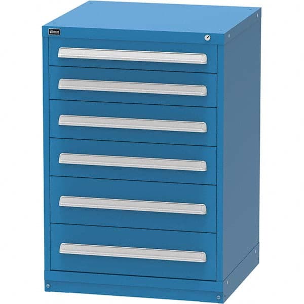 Vidmar - 6 Drawer Bright Blue Steel Modular Storage Cabinet - Apex Tool & Supply