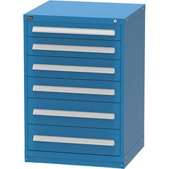 Vidmar - 6 Drawer, 344 Compartment Bright Blue Steel Modular Storage Cabinet - Apex Tool & Supply