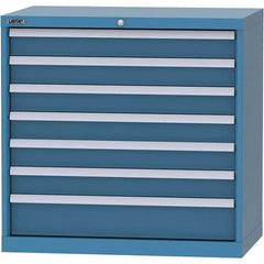 LISTA - 7 Drawer, 84 Compartment Bright Blue Steel Modular Storage Cabinet - Apex Tool & Supply