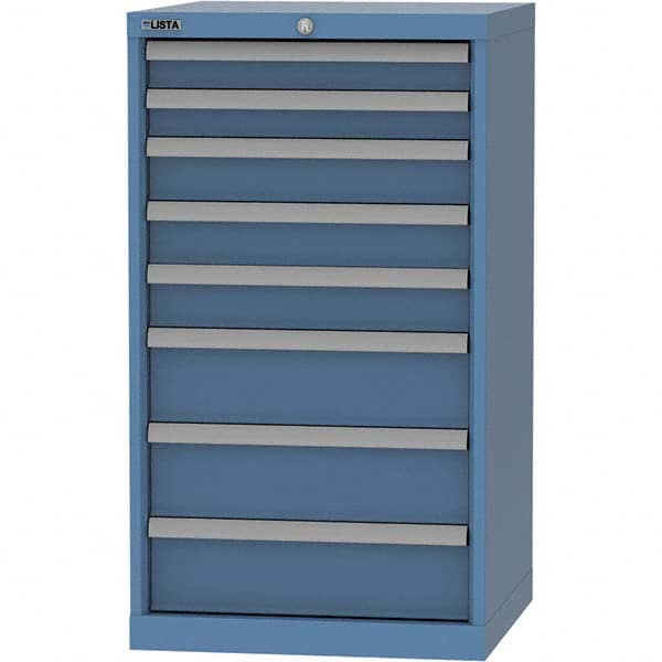 LISTA - 8 Drawer, 84 Compartment Bright Blue Steel Modular Storage Cabinet - Apex Tool & Supply