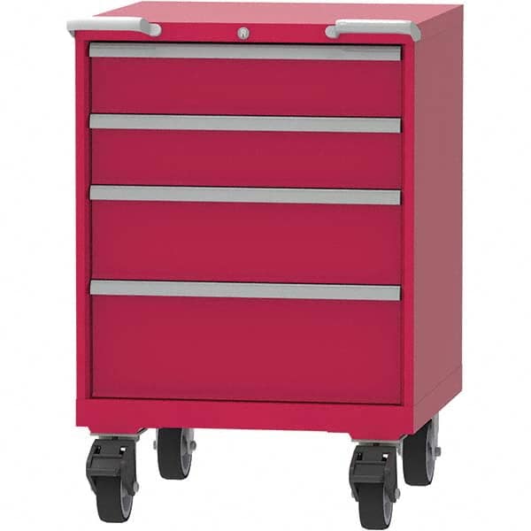 LISTA - 4 Drawer, 45 Compartment Red Steel Modular Storage Cabinet - Apex Tool & Supply