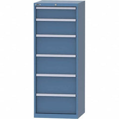 LISTA - 6 Drawer, 84 Compartment Bright Blue Steel Modular Storage Cabinet - Apex Tool & Supply