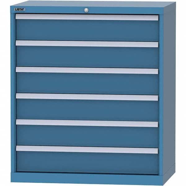 LISTA - 6 Drawer, 84 Compartment Bright Blue Steel Modular Storage Cabinet - Apex Tool & Supply