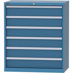 LISTA - 6 Drawer, 84 Compartment Bright Blue Steel Modular Storage Cabinet - Apex Tool & Supply