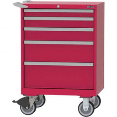LISTA - 5 Drawer, 124 Compartment Red Steel Modular Storage Cabinet - Apex Tool & Supply
