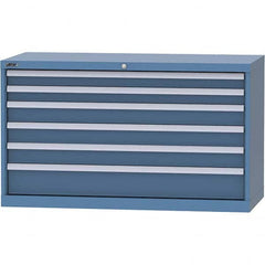 LISTA - 6 Drawer, 99 Compartment Bright Blue Steel Modular Storage Cabinet - Apex Tool & Supply