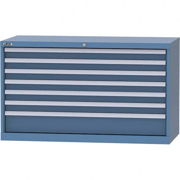 LISTA - 7 Drawer, 99 Compartment Bright Blue Steel Modular Storage Cabinet - Apex Tool & Supply