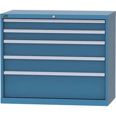 LISTA - 5 Drawer, 84 Compartment Bright Blue Steel Modular Storage Cabinet - Apex Tool & Supply