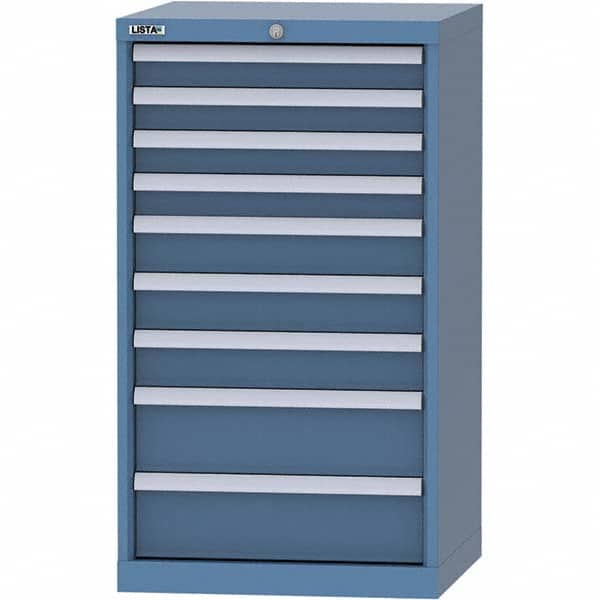 LISTA - 9 Drawer, 84 Compartment Bright Blue Steel Modular Storage Cabinet - Apex Tool & Supply