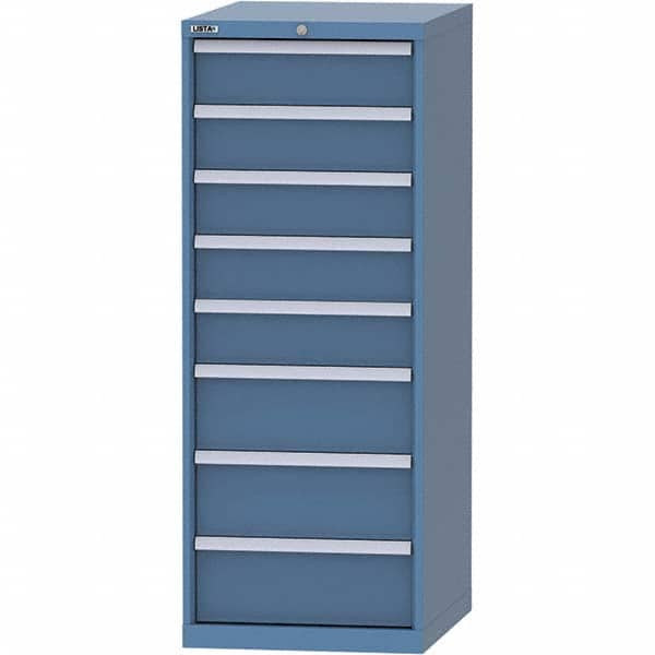 LISTA - 8 Drawer, 99 Compartment Bright Blue Steel Modular Storage Cabinet - Apex Tool & Supply