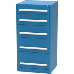Vidmar - 5 Drawer, 124 Compartment Bright Blue Steel Modular Storage Cabinet - Apex Tool & Supply
