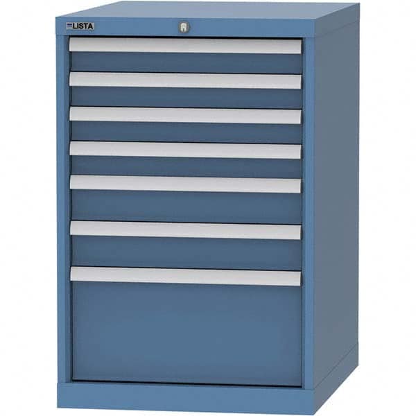 LISTA - 7 Drawer, 99 Compartment Bright Blue Steel Modular Storage Cabinet - Apex Tool & Supply
