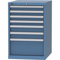 LISTA - 7 Drawer, 99 Compartment Bright Blue Steel Modular Storage Cabinet - Apex Tool & Supply