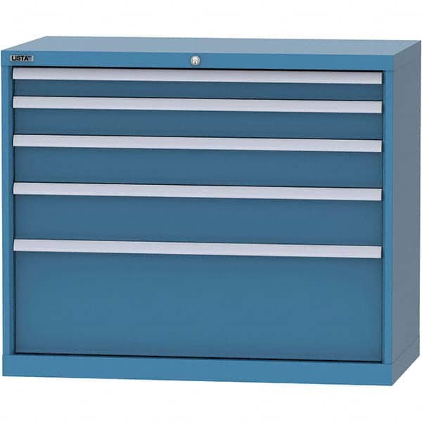 LISTA - 5 Drawer, 84 Compartment Bright Blue Steel Modular Storage Cabinet - Apex Tool & Supply