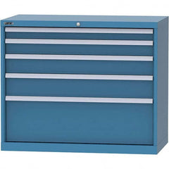 LISTA - 5 Drawer, 84 Compartment Bright Blue Steel Modular Storage Cabinet - Apex Tool & Supply