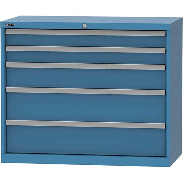 LISTA - 5 Drawer, 84 Compartment Bright Blue Steel Modular Storage Cabinet - Apex Tool & Supply