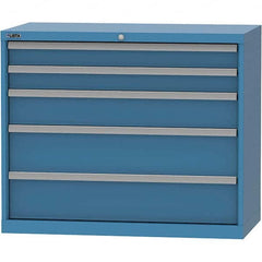 LISTA - 5 Drawer, 84 Compartment Bright Blue Steel Modular Storage Cabinet - Apex Tool & Supply